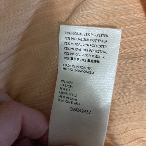 ❤️ L ❤️ Anthro Top Ribbed Low Cut Scoop Neck Puffed Sleeves - Picture 5 of 5